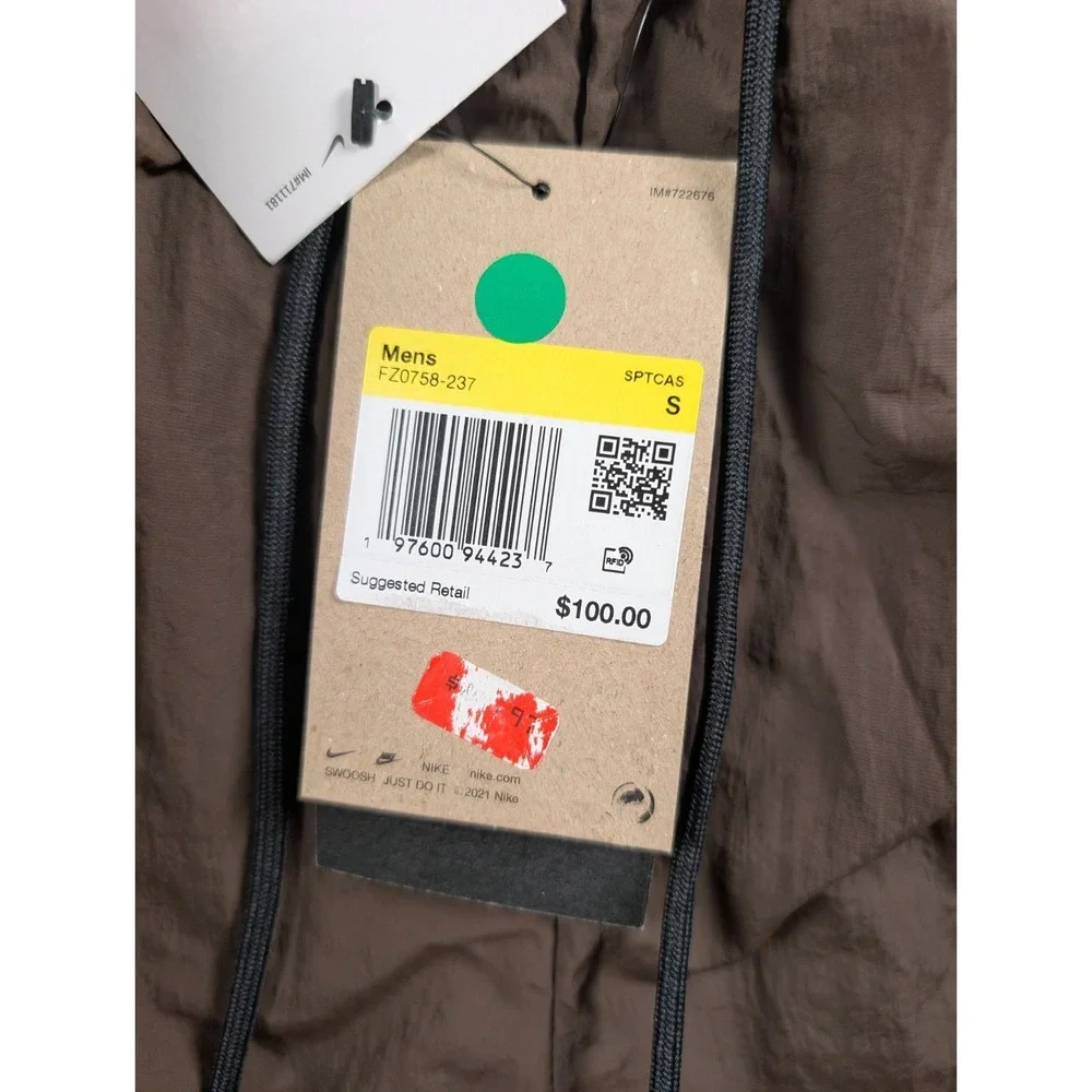 Nike Tech Mens Woven Taper Leg Pants sz Small‎ Brown Performance NWT
